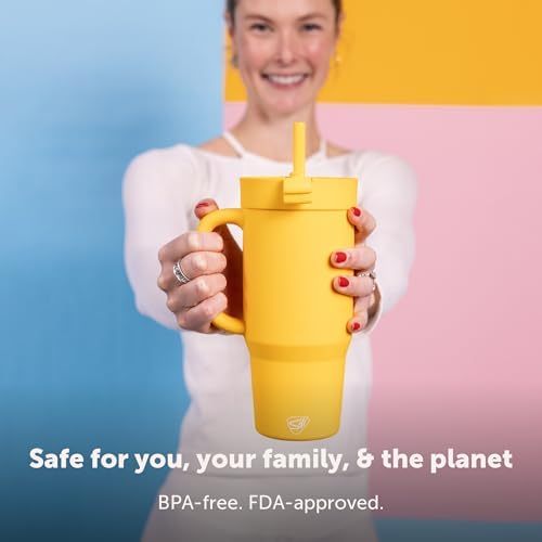 Silipint 32oz Silicone Tumbler with Handle Flip Lid and Straw – BPA-Free Non-Toxic Unbreakable Freezer Microwave Dishwasher Safe Tumbler – Perfect for Tea Cold Water Smoothies Pack of 4 - Image 5