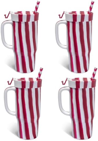 Silipint 32oz Silicone Tumbler with Handle Flip Lid and Straw – BPA-Free Non-Toxic Unbreakable Freezer Microwave Dishwasher Safe Tumbler – Perfect for Tea Cold Water Smoothies Pack of 4 by Silipint
