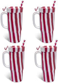 Silipint 32oz Silicone Tumbler with Handle Flip Lid and Straw – BPA-Free Non-Toxic Unbreakable Freezer Microwave Dishwasher Safe Tumbler – Perfect for Tea Cold Water Smoothies Pack of 4 by Silipint