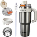 HI-Hotcup-42.58oz Insulated Stainless Steel Travel Mug with Handle, 316/Ceramic Liner Vacuum Tumbler, Leak-Proof Hot Cold Coffee Cup with Straw & Tea Infuser for Car, Outdoor-03 by Unknown