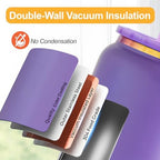 Stainless Steel Cups with Lids and Straws, 16 oz, 6 Pcs, Matte-Color - Image 4