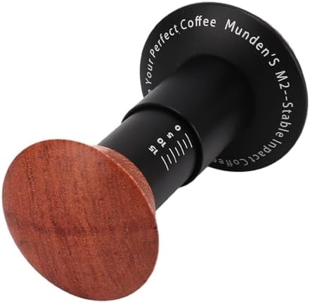 Calibrated Spring Loaded Coffee Tamper with 3.9 Inch Aluminum Stainless Steel Waffle Base and Wood Handle for Baristas and Espresso Enthusiasts (53mm) - Image 3