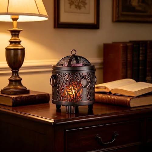 Dicimi Electric Wax Melt Warmer, 3-in-1 Flameless Candle Wax Warmer for Scented Wax Melts, Vintage Home Decor with Fireplace Glow, Safe Wax Burner for Jar Candles & Mug Warmer, Gift for Women - Image 2