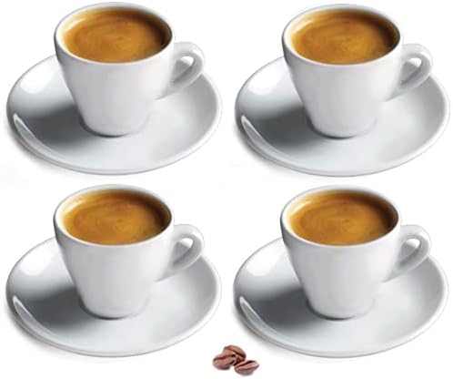 Cusinox White Porcelain Espresso Cup Sets for Espresso Coffee, 2 Oz by Cuisinox