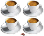 Cusinox White Porcelain Espresso Cup Sets for Espresso Coffee, 2 Oz by Cuisinox