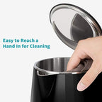 Secura Original Stainless Steel Double Wall Electric Water Kettle 1.8 Quart with Auto Shut-Off & Boil-Dry Protection, Black Onyx SWK-1701DA/HB-3227B - Image 6