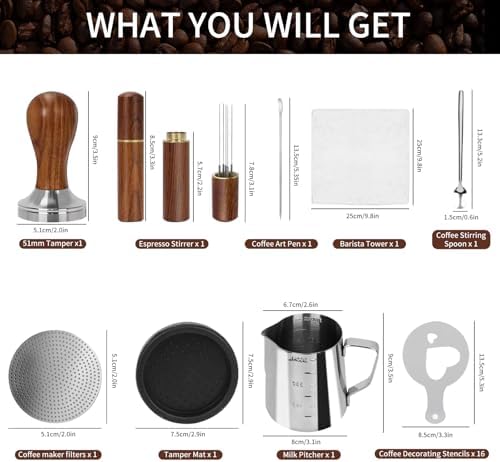 Gmnuiy51mm Coffee Tamper Set 24PCS Espresso Accessories Kit - Image 2