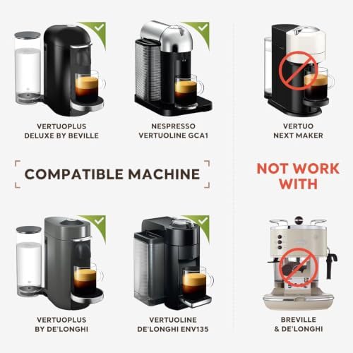 Stainless Steel Reusable Coffee Pods for Nespresso Vertuoline GCA1 and ENV135 Refillable Coffee Capsule Filter Espresso (1 pod, 1 tamper, 150ml/5oz) - Image 2