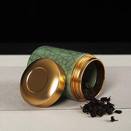 Tea Tins Caddy 2PCS Canister set with Airtight Lids Porcelain Can Home Kitchen Canisters for Tea Coffee Sugar Storage Loose Leaf Tea (Army Green, 4 Inch) - Image 5