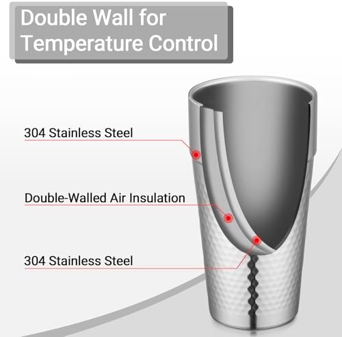 Beasea Stainless Steel Cups 19 oz, 4 Pack Large 18.6oz 550ml Stainless Steel Tumbler Stackable Double Wall Insulated Metal Drinking Glasses for Home Restaurant Office Party Camping - Image 4