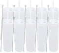 Volhoply 16oz Plastic Skinny Tumbler with Lid and Straw Bulk 10 Pack,Insulated Double Wall BPA Free Matte Acrylic Tumblers,Iced Coffee Travel Reusable Party Cup,Customizable Diy Gifts(White,10 Set) by LiveFully%EF%BC%8CDrinkFreely%E2%80%94KeepGoingwithVolhoply%EF%BC%81