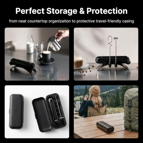 Typhur InstaWhisk Electric Milk Frother with Storage Case & Stand - 1500mAh Type-C Rechargeable Handheld Coffee Foamer Wand, Stepless Speed, Dual Whisks for Latte, Matcha, Protein, Army Green - Image 2