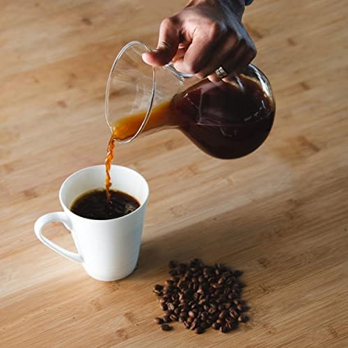 HUTCH Glass Pour Over Coffee Brewer with Double Mesh Stainless Steel Filter - Pour Over Coffee Maker Glass Carafe - 1 L - Image 4