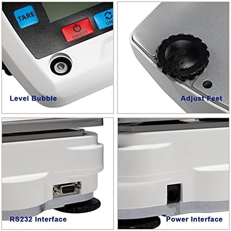 FLB Lab Analytical Balance 300g0.001g Digital Scale with Plastic Windshield - Image 5