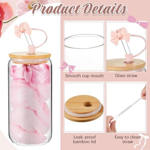 SiliFine 6 Set Pink Bow Birthday Gifts Spa Sleepover Slumber Party Favor - Image 3