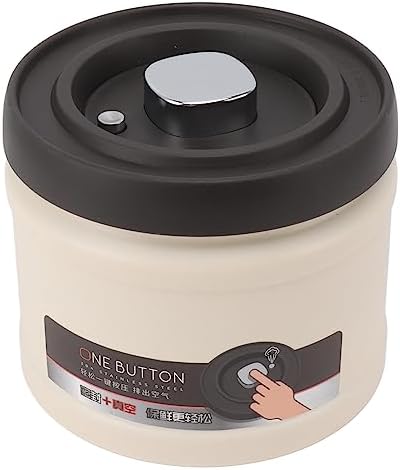 Stainless Steel Coffee Canister,Vacuum Sealed Coffee Container 304 Stainless Steel Press Type Airtight Food Storage Container for Coffee Beans Tea Nuts 1100ML Stainless Steel Color(1600ML-Beige) - Image 5