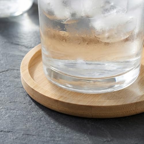 40 PCS 4 Inch Natural Bamboo Coasters, Round Bamboo Planter Saucer Trays, Wooden Drink Coasters for Drinks Plant Pots - Image 5