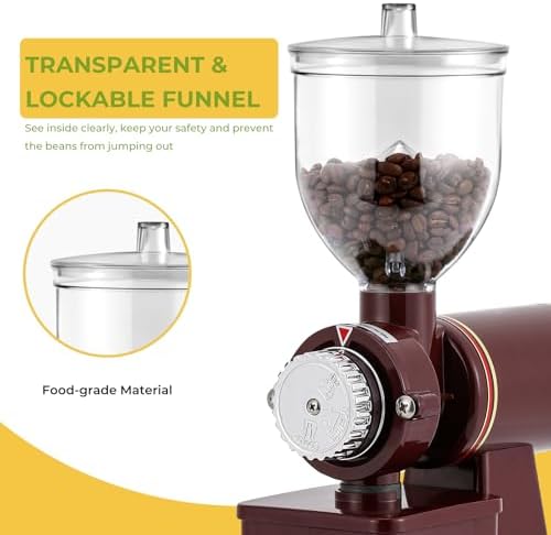 Electric Burr Coffee Grinder, Anti-Static 8 Grind Settings, Red - Image 6