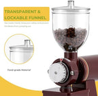 Electric Burr Coffee Grinder, Anti-Static 8 Grind Settings, Red - Image 6
