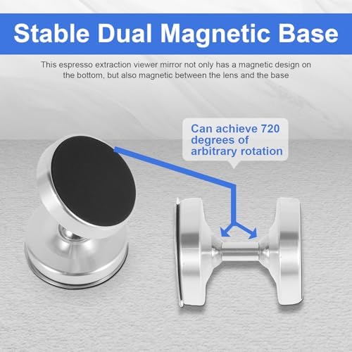 Espresso Extractor Mirror, Espresso Shot Mirror, Coffee Extraction Observation Mirror, Coffee Extraction Reflective Mirror, Reflector Magnetic Base for Observing Coffee Flow Rate (Silver) - Image 4