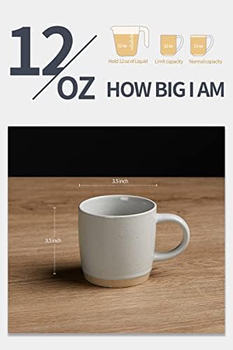 12 oz Coffee Mugs for 4 and 13oz Creamer with Handle - Image 4
