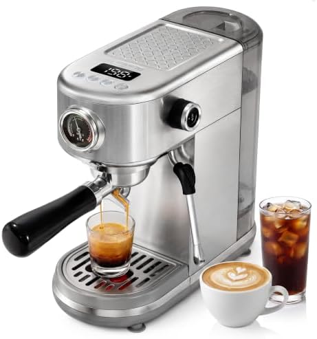 HIBREW H10B Programmable Espresso Machine with LED Display & Pressure Gauge by HiBREWCoffee