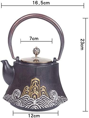 1200ml Japanese Cast Iron Teapot With Copper Lid - Large Cast Iron Tea Kettle Maintains Temperature - Vintage Tea Kettle - Collector's Item For Tea Aficionados - Image 3