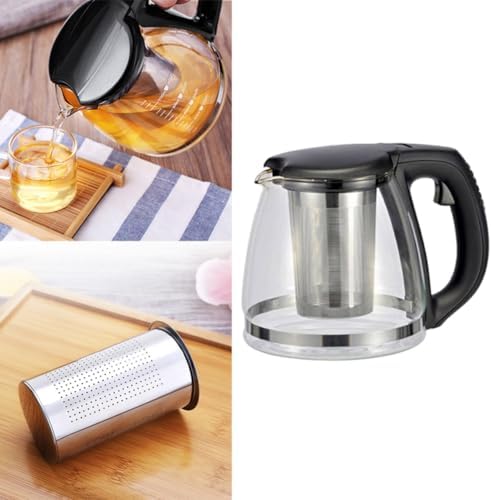Stainless Steel Glass Teapot 1100ml Heat Resistant Infuser - Image 4