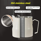 Coffee 350ml 500ml 750ml Stainless Steel Milk Frothing Pitcher Steaming Pitcher,Double V Spout 2Pcs Milk Frothers Perfect for Espresso Machines,Matte Finish (Color : Black, Size : 500ml/17oz) - Image 4