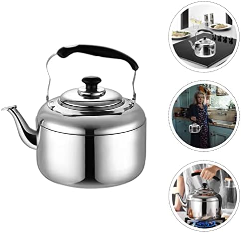 ERINGOGO 7 Liters Whistling Tea Kettle Stovetop, Stainless Steel Teapot Water Kettle with Fast Heating Base, Mirror Polished Camping Tea Maker for Gas, Induction - Image 3