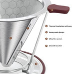 MISETTO Pour Over Coffee Dripper Set - Stainless Steel Paperless Filter and Iridescent Glass Server - Heat Resistant Pot 500ml (17oz) - Complete Single Cup Combination - Image 4