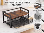 2-Tier Rustic Wood Tea Bag Organizer for Countertop - Image 4