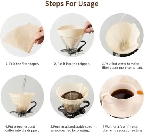 500 Pcs Portable Conical Filter Paper – Wood Pulp Hand-Brewed Coffee Drip Sheets for Cafe Tools - Image 6
