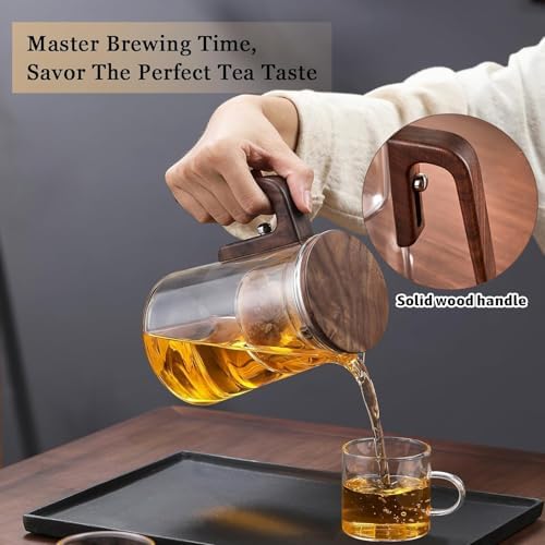 800ml Enchanted Glass Teapot with Strainer, Magnetic Water Separation - Image 3