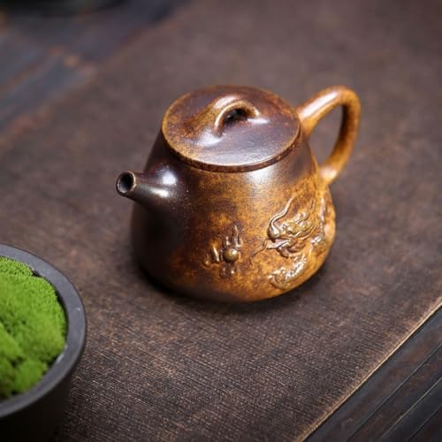 Tea Kettle High Temperature Clay Hand-carved Dragon Playing With Pearl Teapot Office Retro Tea Maker Ceramic Tea Infuser - Image 6