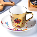 Reflection Cup,Mirror Cup and Saucer,Anamorphic Cup and Saucer,Creativity Tea Cup and Saucer Set,Ceramic Coffee Mug with Saucer and Spoon,for Cappuccino,milks,espresso,tea,coffee,250ml by Unknown