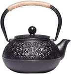 tetsubin Cast iron Tea Kettle workshop Healthy japanese flower pattern Teapot with Stainless Steel Infuser（30.4oz） by Unknown