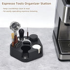 Espresso Station 58mm Accessories Organizer - CAFEMASY Pentagon Espresso Coffee Tamping Station with Paper Filter Holder Dispense - Image 3