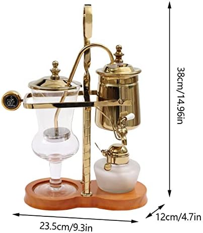 LOYALHEARTDY Siphon Coffee Maker Set, 4 Cups Retro Manual Siphon Brewer Syphon Coffee Maker Set with Family Balance Belgian Luxury Coffee Machine Siphon Tea Maker, Easy to Clean, Gold - Image 4