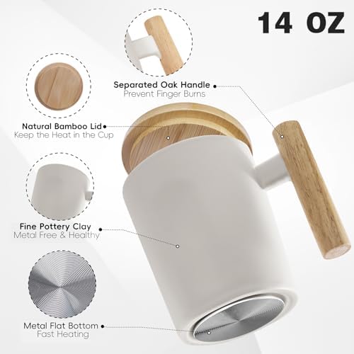 Coffee Mug Warmer & Mug Set 2025, Heated Cup for Desk with Temperature Control and Smart Auto Shut Off, 14oz - Image 5