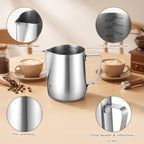 4 Pcs Milk Frothing Pitcher 304 Stainless Steel Steaming Pitcher 20 oz - Image 3