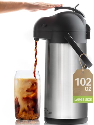 Cresimo Coffee Carafe with Pump 102oz / 3L Airpot Large Hot Water Dispenser by Cresimo