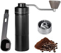 Black Portable Manual Coffee Grinder, with Stainless Steel CNC40 Conical Burr, by Hxswkk