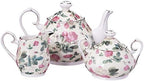 Gracie China by Coastline Imports Pink Rose Bouquet Rose Chintz 11-Piece Tea Set - Image 2