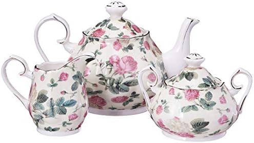 Gracie China by Coastline Imports Pink Rose Bouquet Rose Chintz 11-Piece Tea Set - Image 2