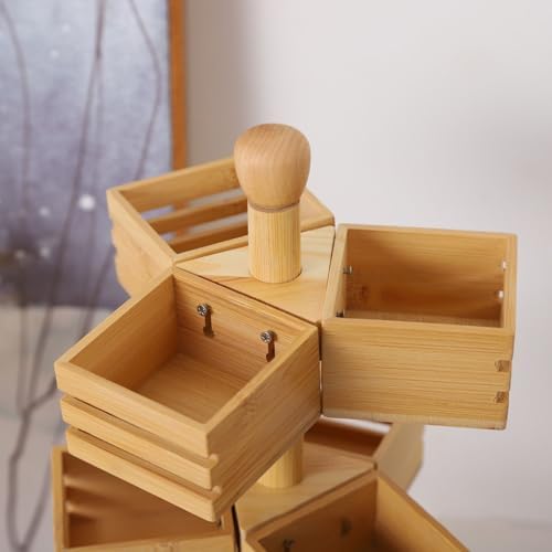 Tea Bag Organizer 3-Tier Large Capacity Rotating Sugar Packets Chest - Image 7