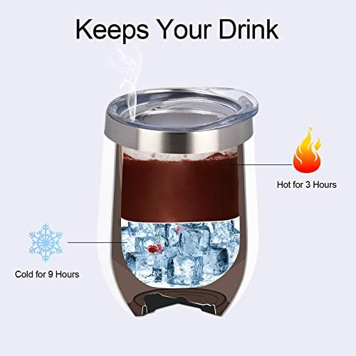 12 Pack Stainless Steel Wine Tumblers, 12Oz Double Wall Vacuum Insulated Wine Tumblers with Lids and Straws, Stainless Steel Stemless Wine Glasses for Coffee, Wine, Cocktails, Champaign, White… - Image 4