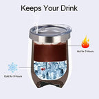 12 Pack Stainless Steel Wine Tumblers, 12Oz Double Wall Vacuum Insulated Wine Tumblers with Lids and Straws, Stainless Steel Stemless Wine Glasses for Coffee, Wine, Cocktails, Champaign, White… - Image 4