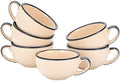 Coffeezone Set of 6 Cups Vintage Design 12 oz Professional Barista Ceramic Latte Art Cappuccino Cups Set (Beige * 6) by Coffeezone