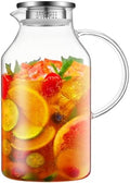 Bivvclaz 3 Liter 101 oz Glass Pitcher with Lid and Handle, Water Pitcher for Fridge, Glass Carafe for Hot/Cold Water, Large Iced Tea Jug for Coffee, Juice and Homemade Beverage by Bivvclaz